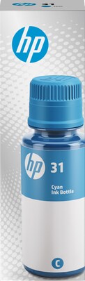 HP 31 Cyan Standard Yield Ink Tank Bottle Refill, Prints Up to 8,000 Pages (1VU26AN)