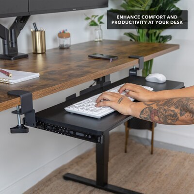 Mount-It! Adjustable 30W Clamp-On Keyboard and Mouse Tray, Black (MI-7181)