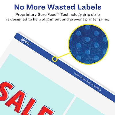 Avery Laser/Inkjet Multipurpose Labels, White, 4 Labels/Sheet, 100 Sheets/Pack (94100)