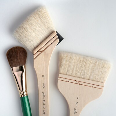 Silver Brush Goat Hair Silver Varnish/Hake Brushes, 3/Pack (SLVHK5052)
