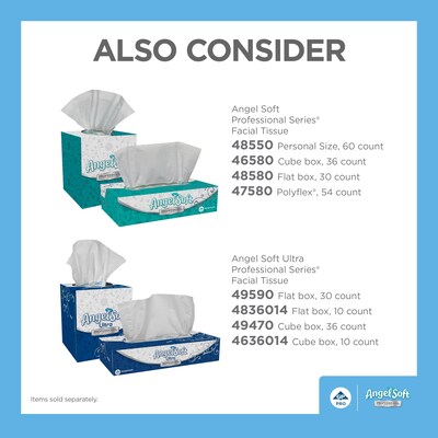 Angel Soft Professional Series Standard Facial Tissue, 2-Ply, 96 Tissues/Box, 36 Boxes/Pack (46580)