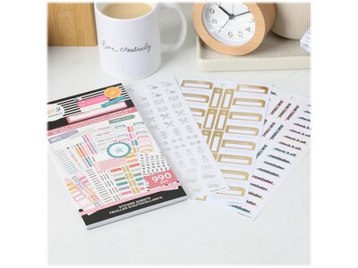 The Happy Planner Essentials Tracker & Checklist Classic Stickers, Assorted Colors, 990/Pack (SVP130-151)