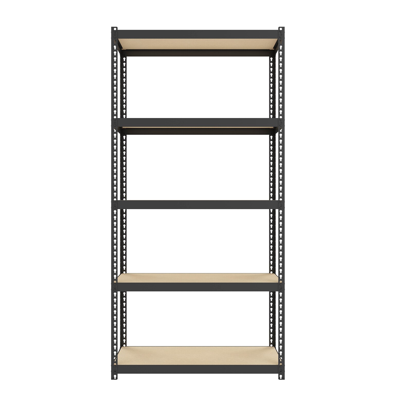 Space Solutions 1000 Riveted Steel Shelving 5-Shelf Unit, 12 x 30 x 60, Black (22541)