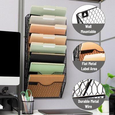 Mind Reader Front Loading Letter Tray, Black (WIREM8-BLK)