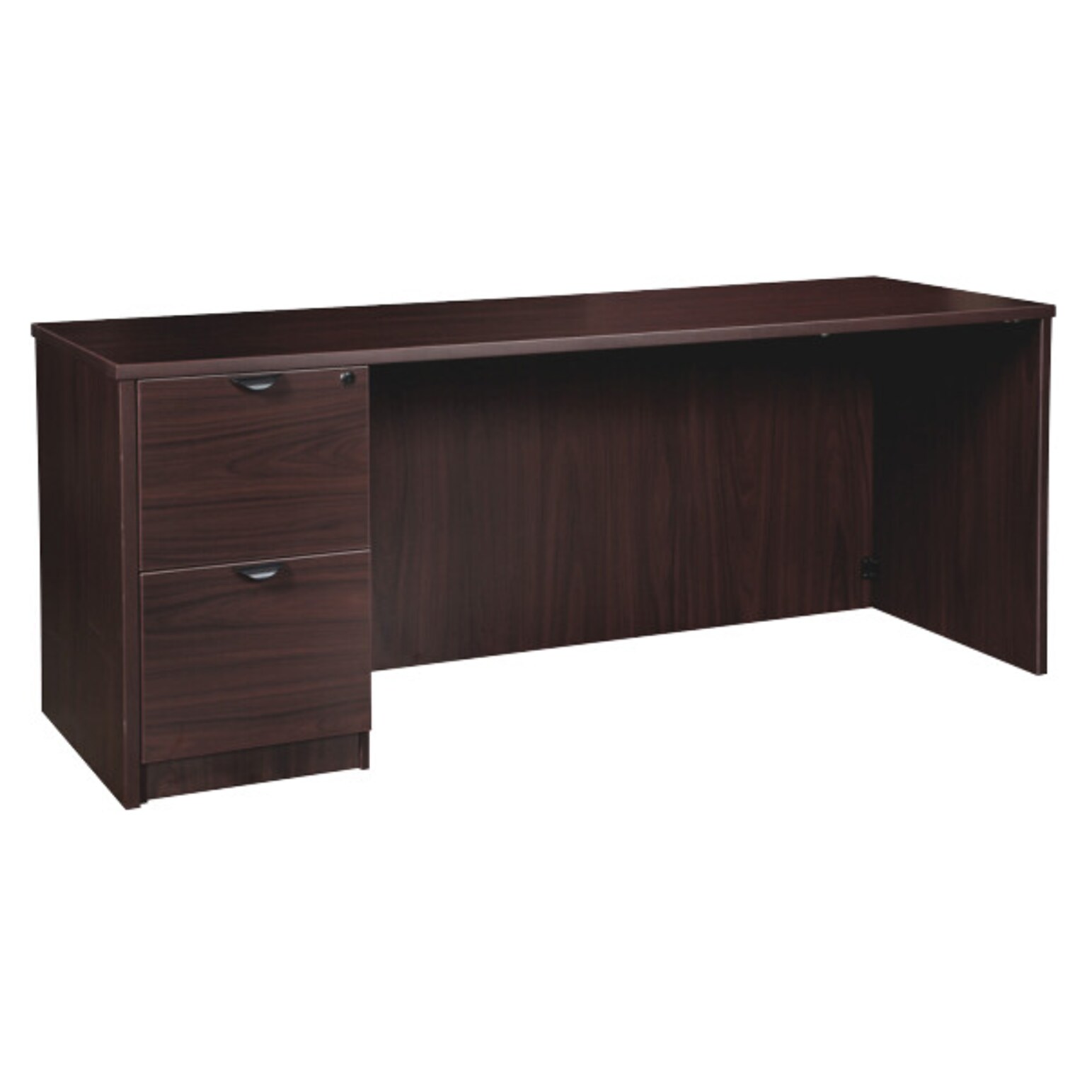 Lorell Prominence 2.0 Left-Pedestal Credenza, 24D x 72W x 29H, Espresso (LLRPC2472LES)