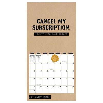 2027 TF Publishing Anti-Affirmations 12 x 12 Monthly Wall Calendar, Multicolored (27-1100)