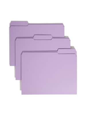 Smead File Folder, 3 Tab, Letter Size, Lavender, 100/Box (12434)