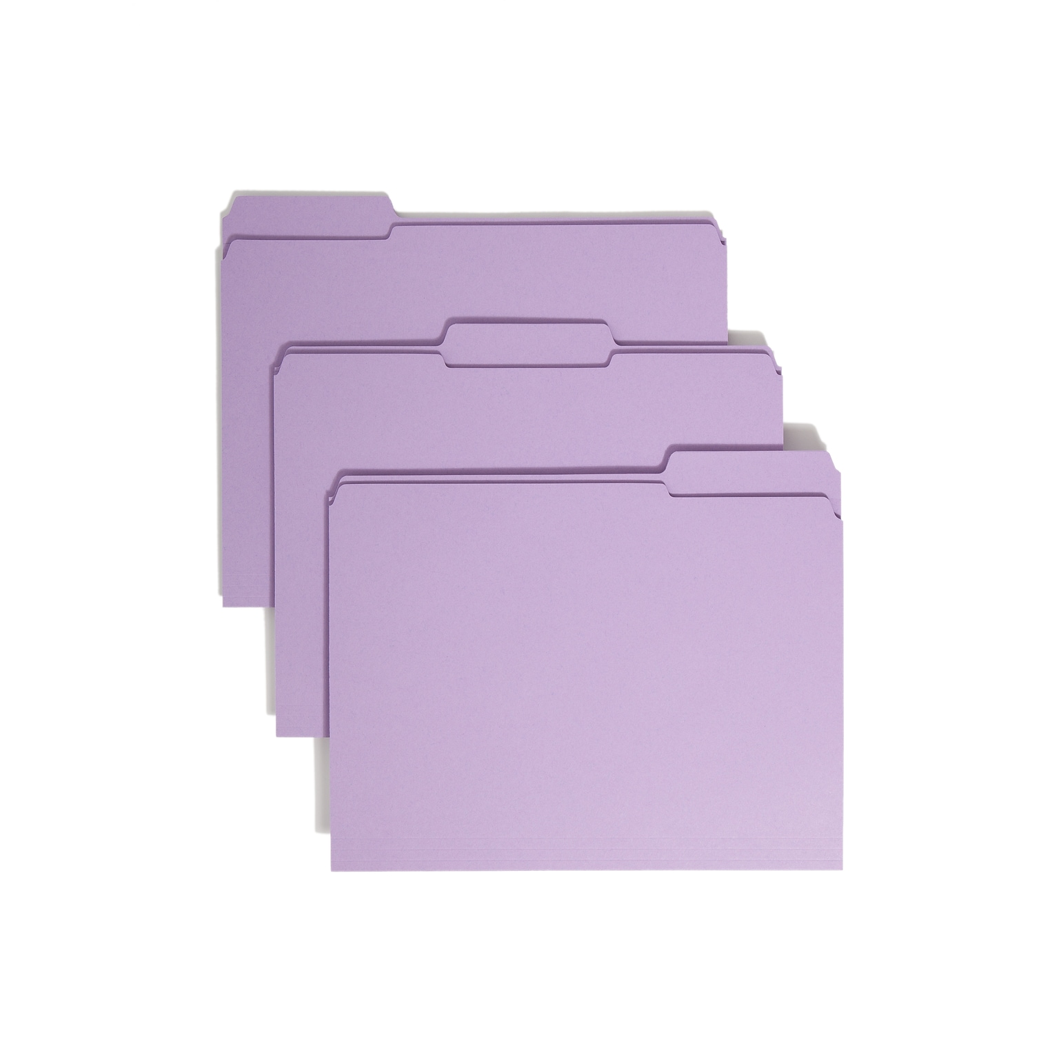 Smead File Folder, 3 Tab, Letter Size, Lavender, 100/Box (12434)
