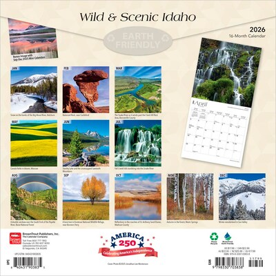 2026 BrownTrout Idaho Wild & Scenic 12 x 12 Monthly Wall Calendar (9798330703838)