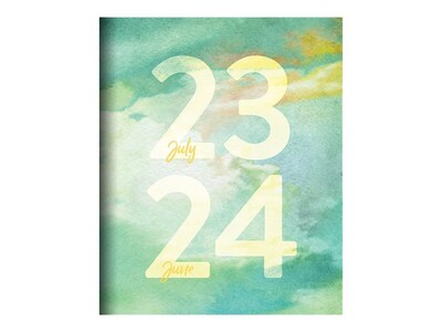 2023-2024 TF Publishing Monet Like Year 9 x 11 Academic Monthly Planner, Paperboard Cover, Green/Yellow (AY24-4510)