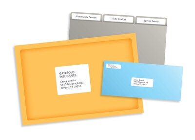 PRES-a-ply Laser/Inkjet Return Address Labels, 1/2" x 1-3/4", White, 80 Labels/Sheet, 100 Sheets/Pack (30640)