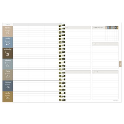 2025-2026 TF Publishing Rustic Floral 6.5" x 8" Academic Year Weekly & Monthly Planner, Paperboard Cover (AY26-9212)