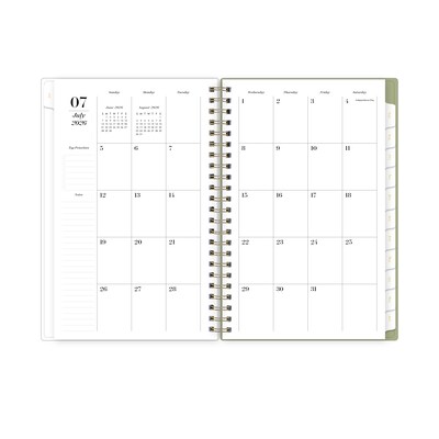 2026-2027 Blue Sky Sincerely Jules Anoura Sage 5" x 8" Academic Year Weekly & Monthly Planner, Plastic Cover (161583)