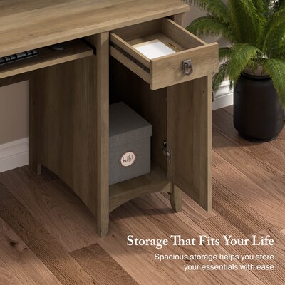 Bush Furniture Salinas 48"W Small Computer Desk with Hutch, Reclaimed Pine (MY72408-03)