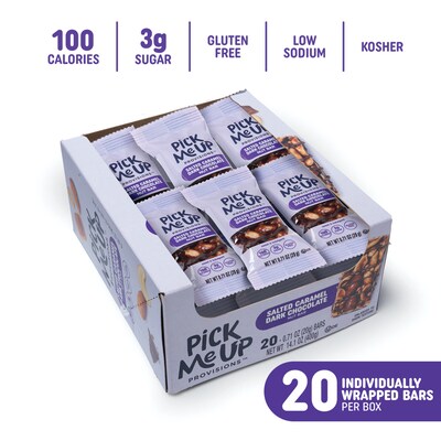 Pick Me Up Provisions™ Mini Gluten Free Salted Caramel Dark Chocolate Nut Bar, 0.7 oz., 20/Box (PM62795)