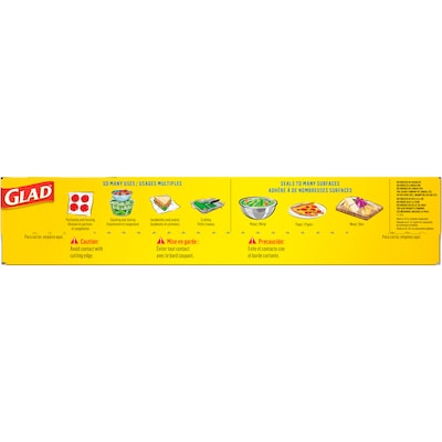 Glad Press'N Seal Plastic Food Wrap, 70 Sq. Ft. Roll, 12/Carton (70441)