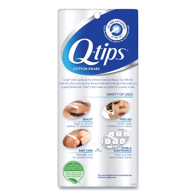 Q-tips® Cotton Swabs, 750/Pack, 12 Packs/Carton (UNI09824CT)