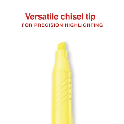 Staples Hype Stick Highlighter, Chisel Tip, Yellow, 12/Pack (ST62943)