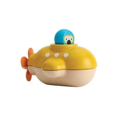 Plan Toys Yellow Submarine Bath Toy, Yellow (PTS5669)