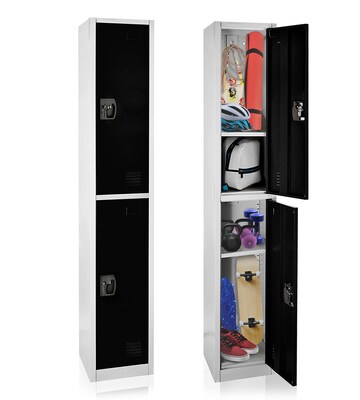 AdirOffice 72 2-Tier Black Storage Locker, 4/Pack (629-202-BLK-4PK)