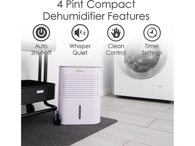 Crane 1.27-Pint Portable Dehumidifier, 2-Speed, Covers up to 300 sq. ft., White (EE-1000)