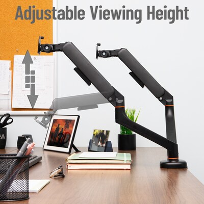 Mind Reader Adjustable Counter-Balance Dual Arm Desk Mount for 13" – 32" Monitors, Black (GARMONDB-BLK)