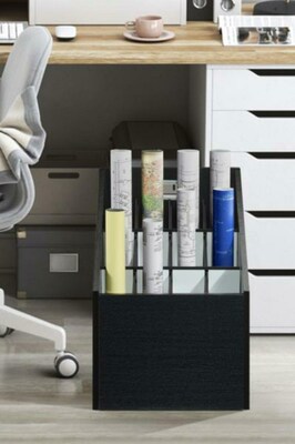 AdirOffice Vertical File Cabinet, 22.24"H x 15.55"W x 15.55"D, Black (ADI627-WBLK)