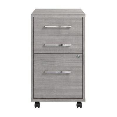 Bush Business Furniture Hustle 3 Drawer Mobile File Cabinet, Platinum Gray (HUF116PG)