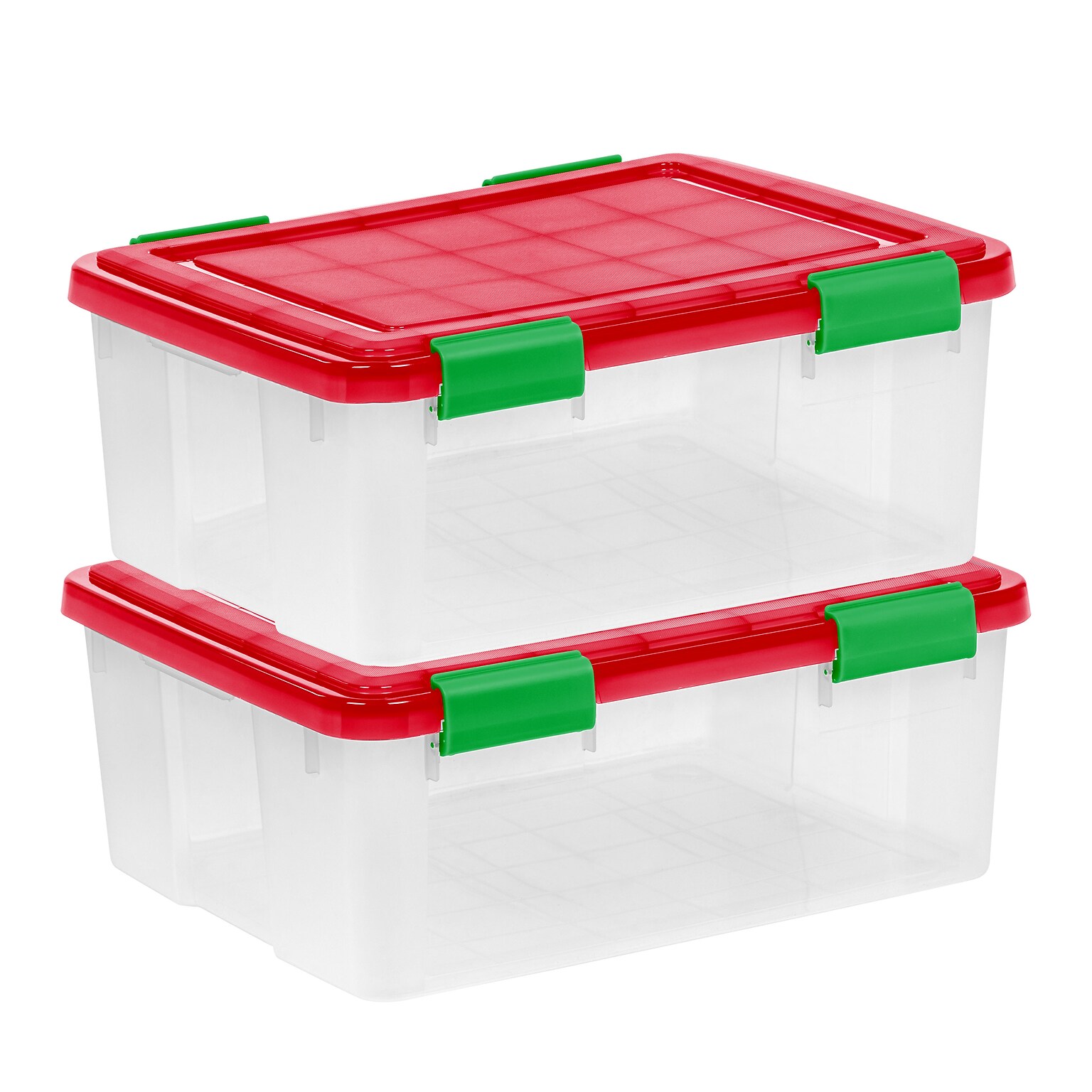 Iris WeatherPro 30.6 Quart Storage Container with Lid, Plastic, Clear, 2/Pack (588784)