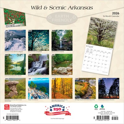 2026 BrownTrout Arkansas Wild & Scenic 12 x 12 Monthly Wall Calendar (9798330702152)