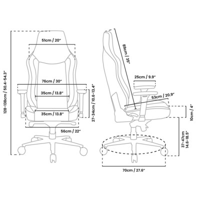 Arozzi Vernazza XL SoftPU Faux Leather Ergonomic Racing Gaming Chair, White (VERNAZZA-XL-SPU-WT)