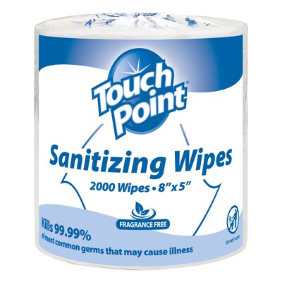 Touch Point Sanitizing Wipes Refill, 2000 Wipes/Container, 2/Carton (WS2000FF)