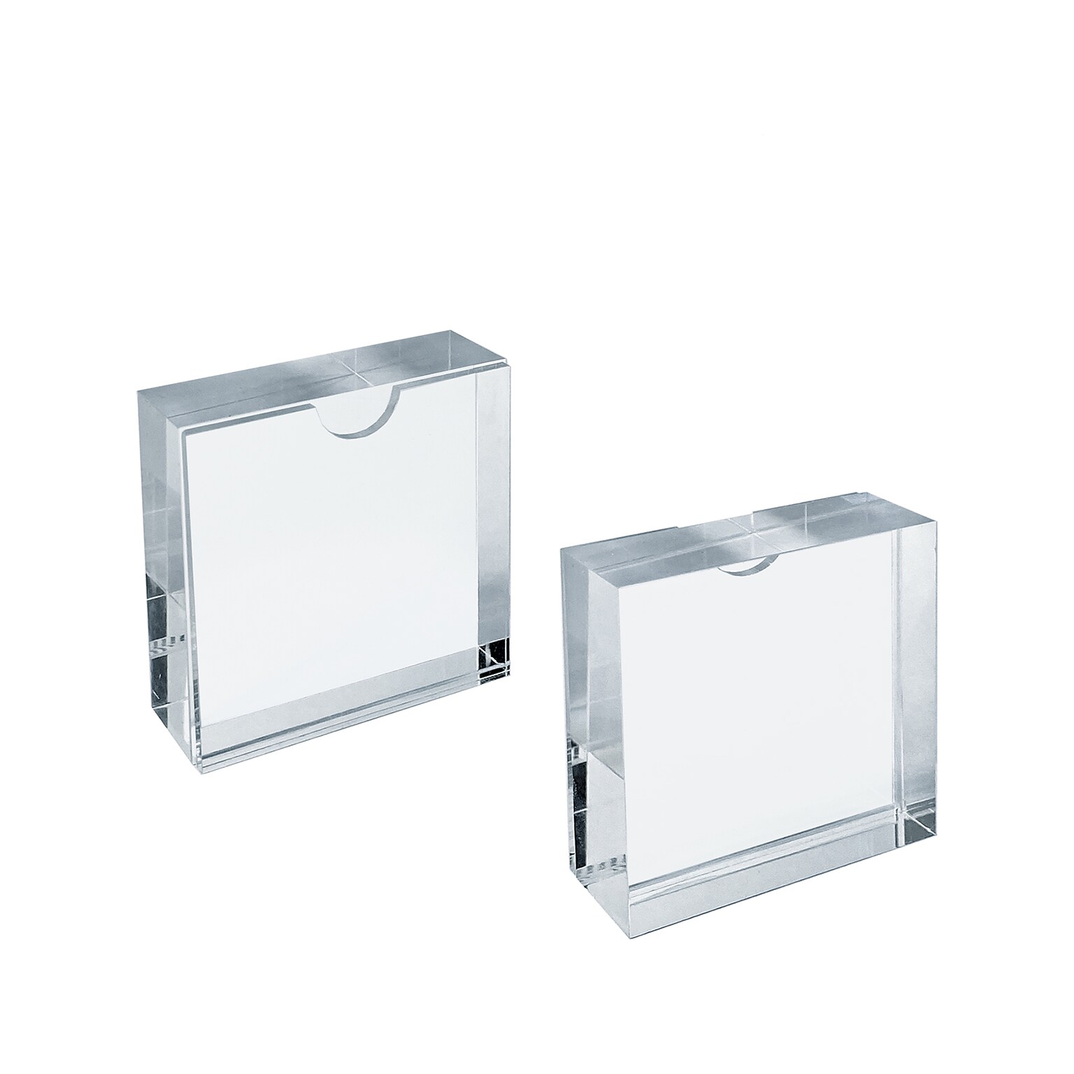 Azar Block Sign Holder, 3 x 3, Clear Acrylic, 2/Pack (104553-2PK)