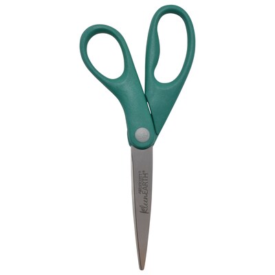 Westcott KleenEarth 8" Stainless Steel Scissors, Pointed Tip, Assorted Colors, 2/Pack (14882)