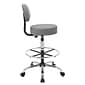 Boss Office Products Caressoft Medical/Drafting Stool w/ Back Cushion (B16245GY)