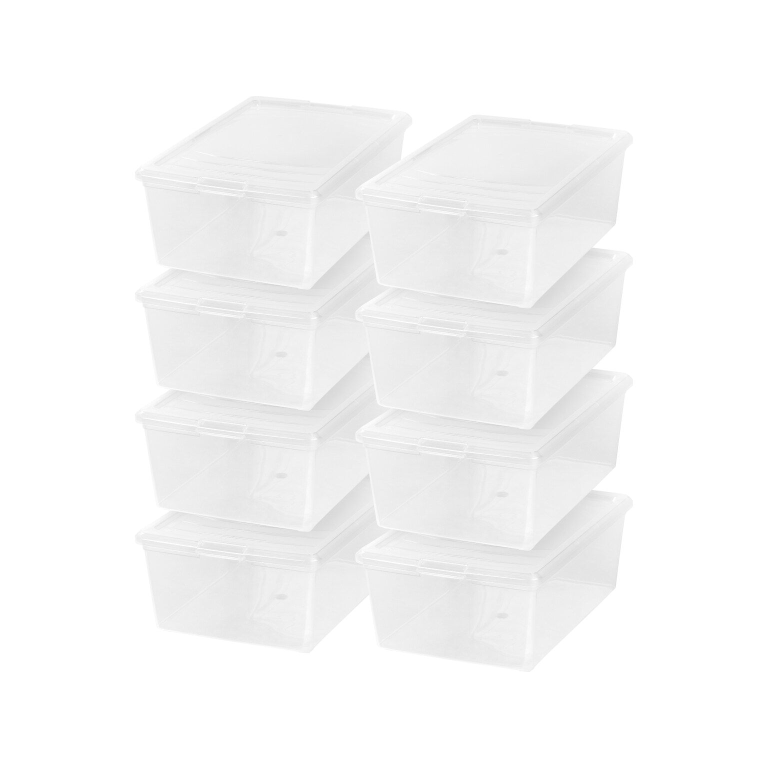 Iris 13.5 Qt. Snap Lid Storage Tote, Clear, 8/Pack (500075)