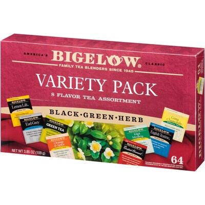 Bigelow Variety Pack Assorted Tea Bags, 64/Box (10568)