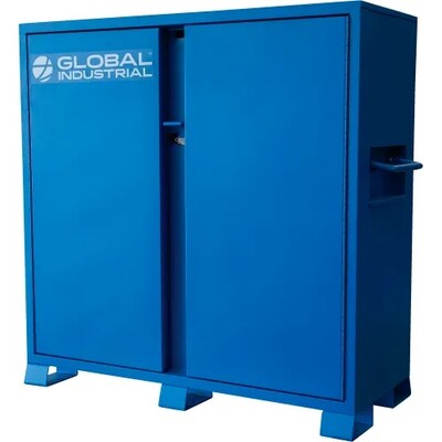 Global Industrial Steel Jobsite Cabinet, 2 Doors, 52 Cu. Ft., Blue (133724)