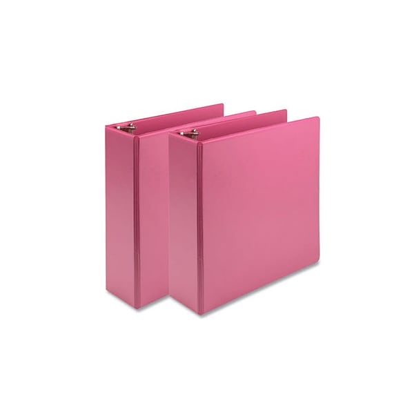 Samsill Earth's Choice 3 3-Ring View Binder, Pink, 2/Pack (SAMU86876)