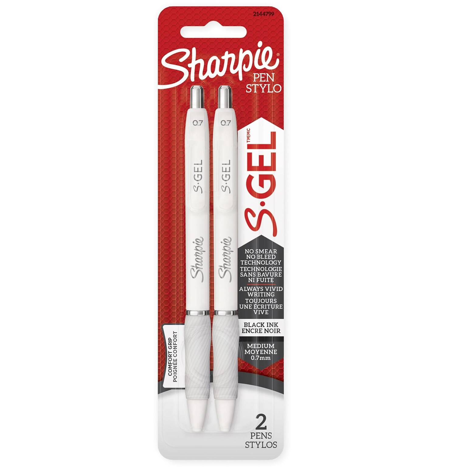 Sharpie S-Gel Gel Pens, 0.7mm, Medium Point, Pearl White (2144799)