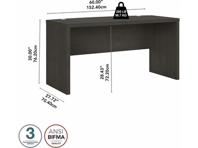 Bush Business Furniture Echo 60W Bow Front Desk, Charcoal Maple (KI60305-03)