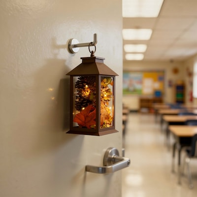 National Tree Company 12" Decorative Autumn Lantern with LED Lights (RAH-17C042B-1)