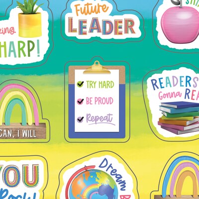 Happily Ever Elementary Creatively Inspired Motivators Shape Stickers, Multicolored, 72/Pack, 12 Packs/Bundle (CD-168328-12)