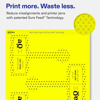 Avery Laser/Inkjet Sealing Labels, 5-7/8" x 4", Neon Yellow, 240 Labels/Box (19479370803)