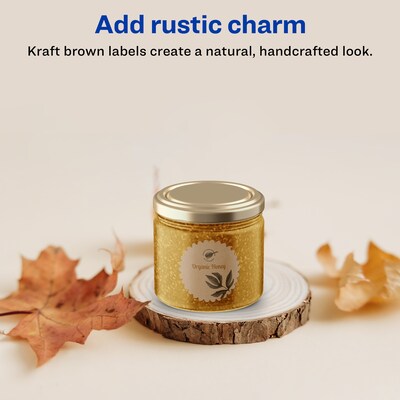 Avery Laser/Inkjet Burst Multipurpose Labels, 3 Dia., Kraft Brown, 150 Labels/Pack ( 94609)