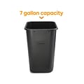 Coastwide Professional™ Indoor Trash Can Without Lid, Black Soft Molded Plastic, 7 Gallon (CW56429)