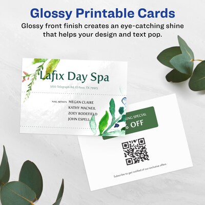 Avery Business Cards, 2.5 x 3.5, Glossy White, 60/Pack (95272)