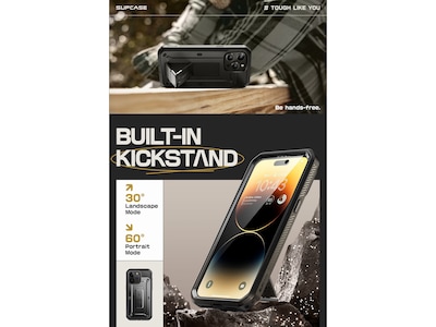 SUPCASE Unicorn Beetle PRO Rugged Case for iPhone 15 Pro Max, Shock-Absorbing, Black (SUP-iPhone2023Max-6.7-UBPro-SP-Black)