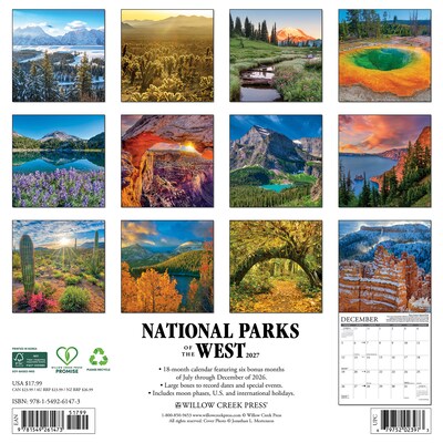 2027 Willow Creek National Parks of the West  12 x 12 Monthly Wall Calendar (61473)