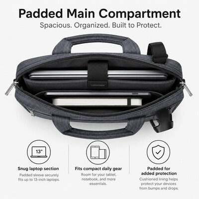 Vangoddy Wave Nylon Messenger Bag, Black (NBKLEA603)